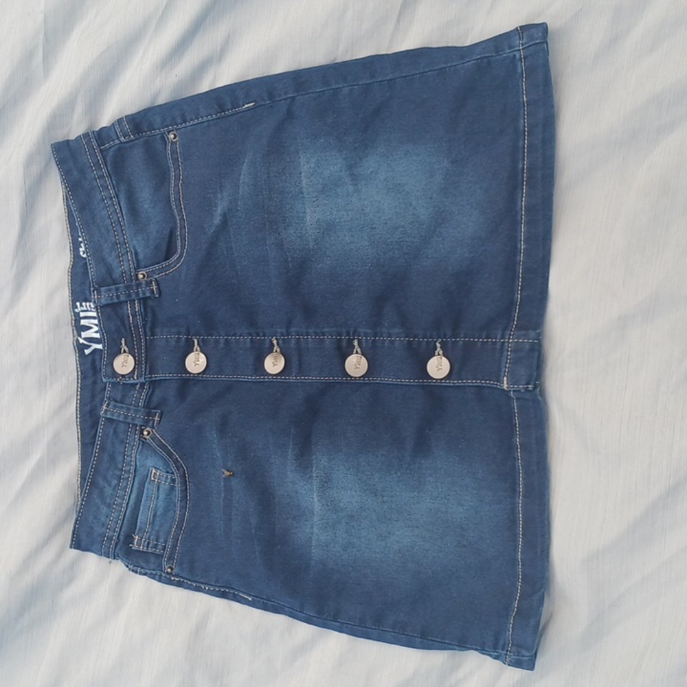 YMI denim skirt; size 12 kids
